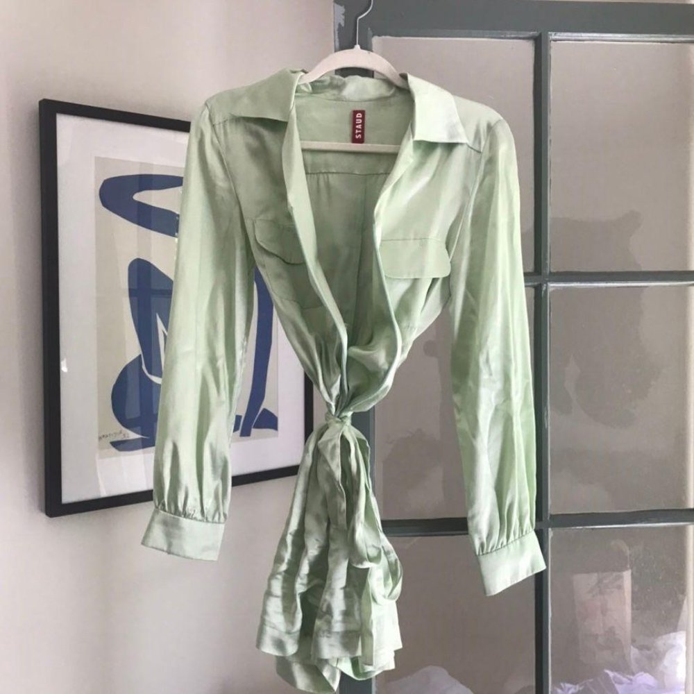 Staud Green Silk Jumpsuit